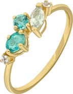 Bony Levy Paraiba Topaz Cluster Stackable Ring