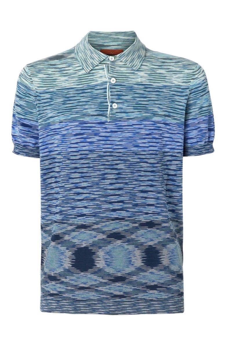 Missoni Dégradé Slub Cotton Knit Polo Shirt, Alternate, color, Blue & Green