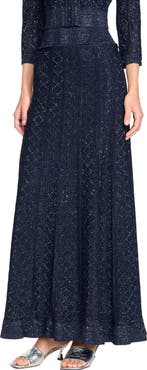 SANDRO Rhinestone knit maxi skirt