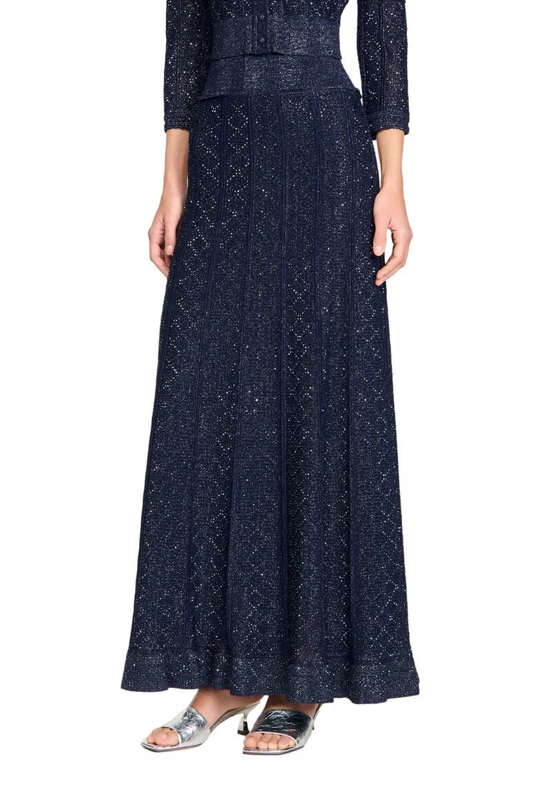 sandro rhinestone knit maxi dress Sandro Rhinestone-embellished knit Maxi Dress