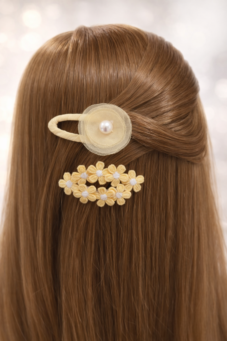 Honey Blossom Garden Hair Clip Set of 5, Alternate, color, Yellow