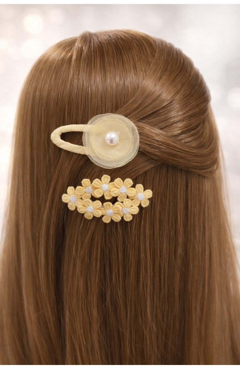 Puttisu Honey Blossom Garden Hair Clip Set of 5, Alternate, color, Yellow