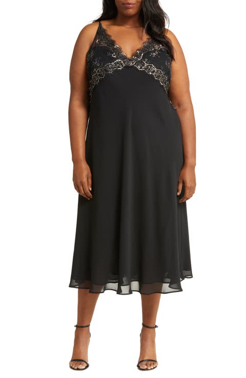 Double Layered Georgette Bodice Midi Dress