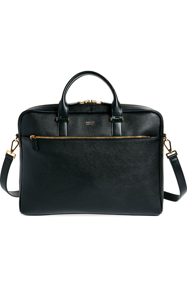 TOM FORD Leather Briefcase, Main, color,