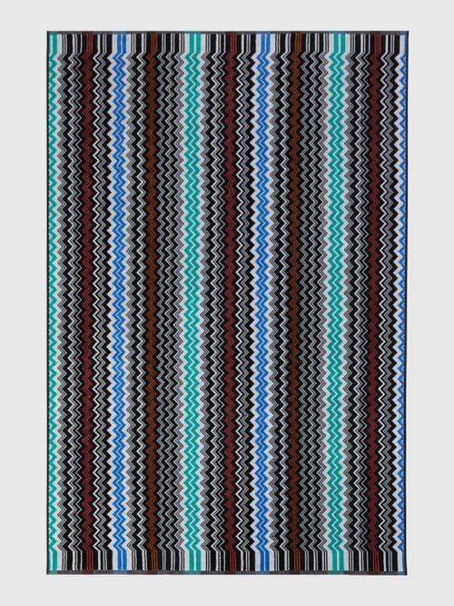 Missoni Neoclassic 150x100 Cm Beach Towel In Zigzag Cotton Terry In Black