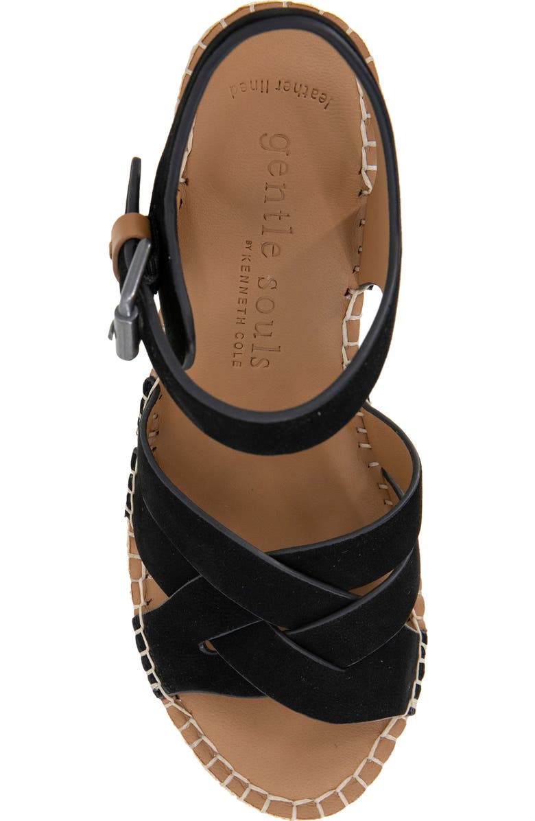 Gentle Souls Caspian Wedge Sandal, Alternate, color, Black Nubuck
