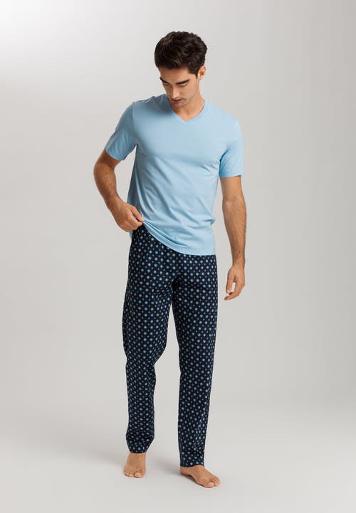 Hanro Night And Day Cotton Drawstring Pajama Pants In Regatta Tie Print