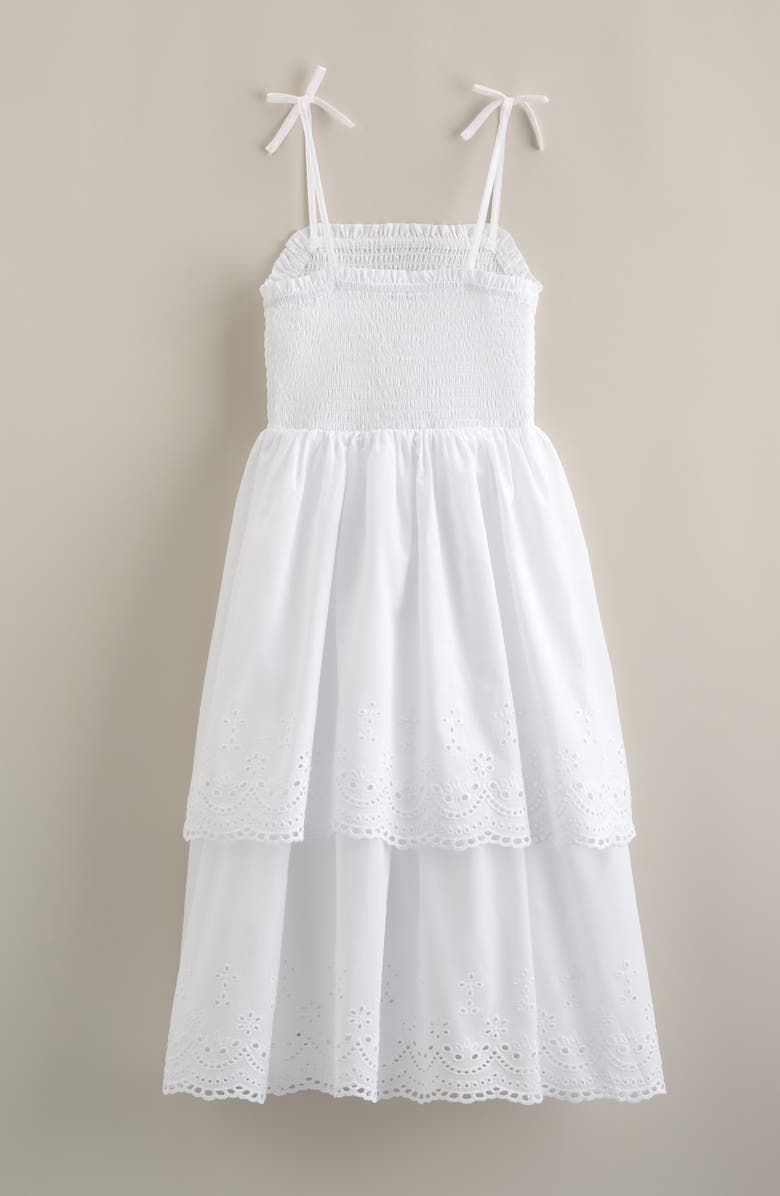 Nordstrom Kids' Eyelet Midi Dress, Alternate, color, White