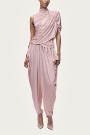 Nocturne Asymmetric Sleeve Draped Blouse