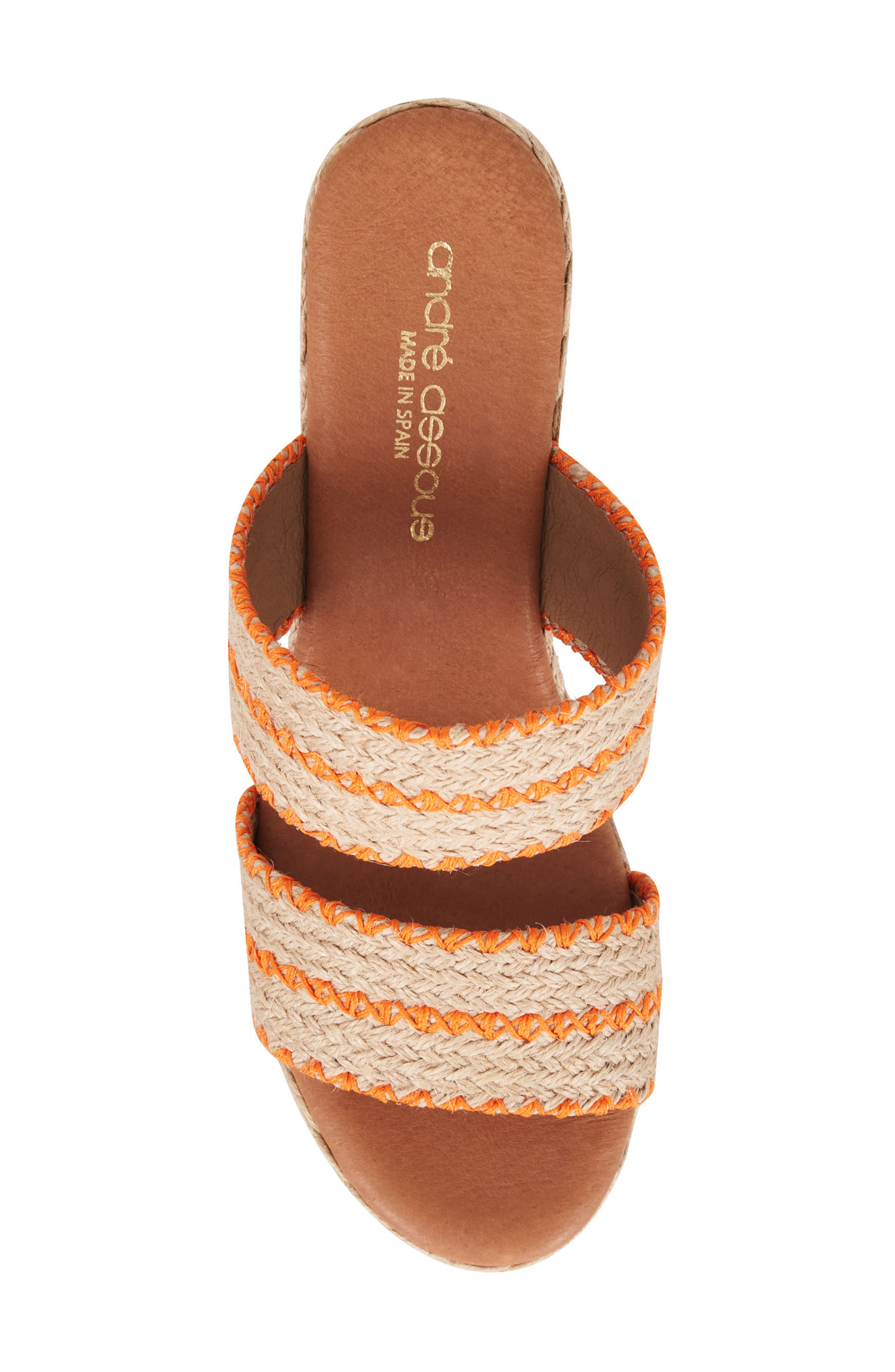 André Assous Nolita Raffia Espadrille Platform Wedge Slide Sandal, Alternate, color, 
