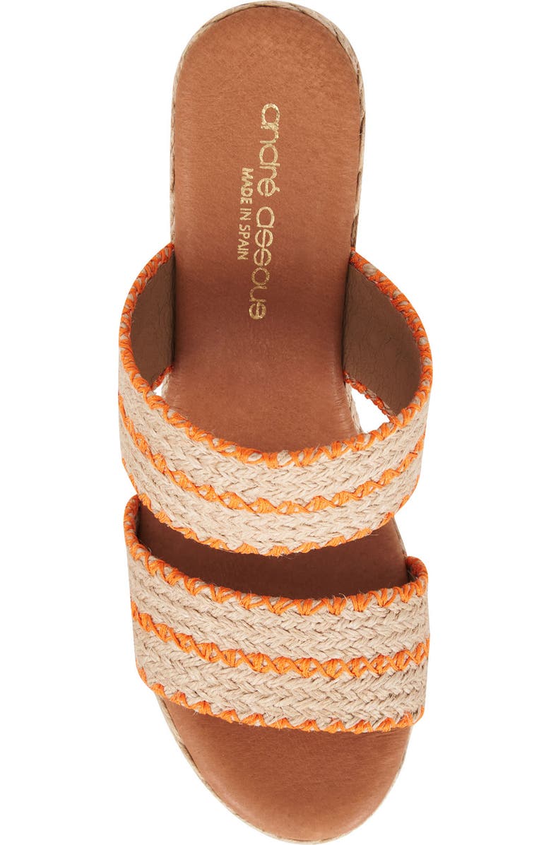 André Assous Nolita Raffia Espadrille Platform Wedge Slide Sandal, Alternate, color,