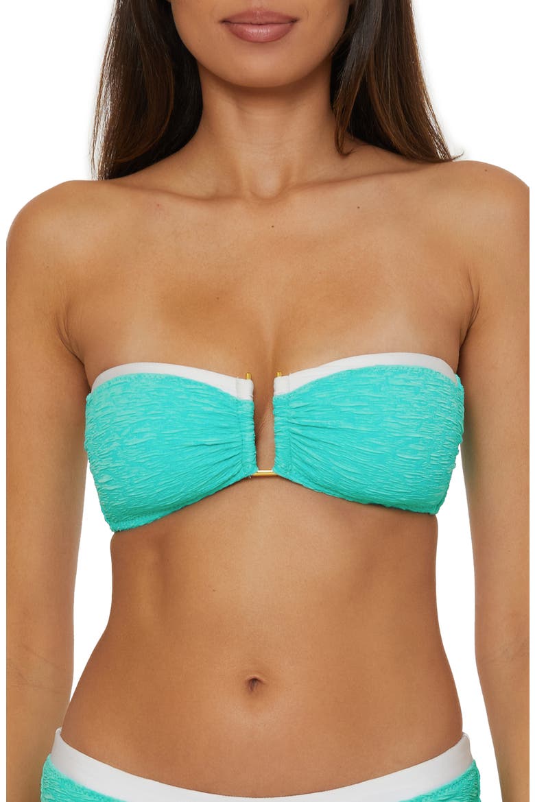 Indio Banded Bandeau Swim Top, Main, color, AQUA