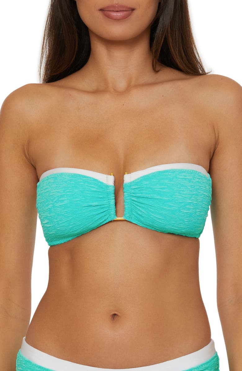 Trina Turk Indio Banded Bandeau Swim Top, Main, color, 