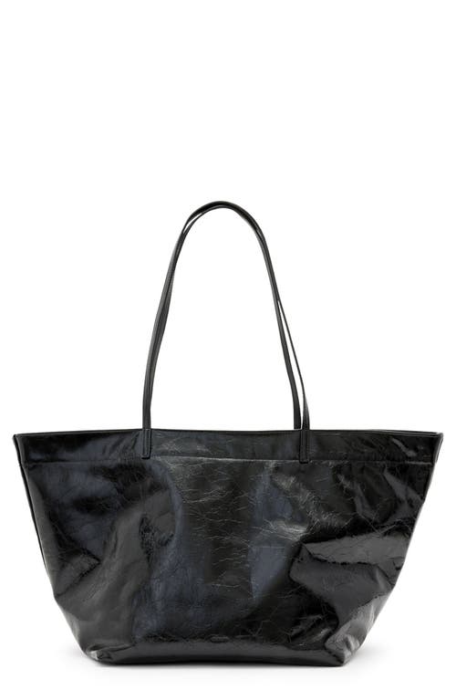 Shop Allsaints Serafina East/west Leather Tote In Black