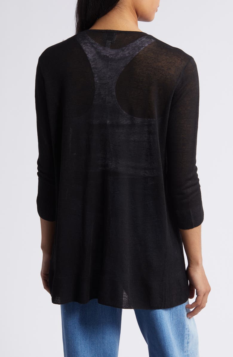 NIC+ZOE Featherweight Flyaway Cardigan, Alternate, color, Black Onyx