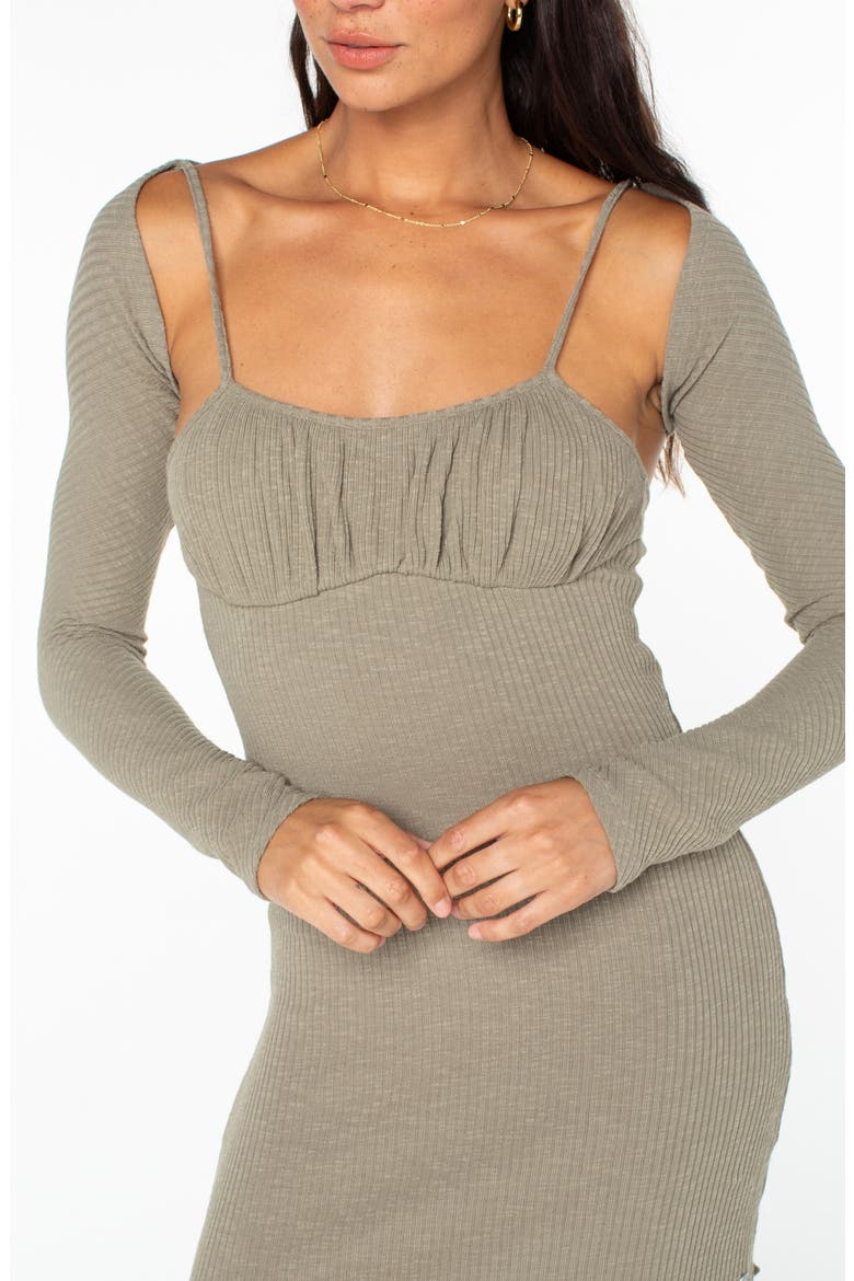 Twin Flame Minidress & Shrug Set, Alternate, color, VETIVER