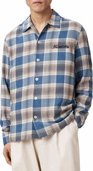 AllSaints Alta Plaid Cotton Flannel Button-Up Shirt