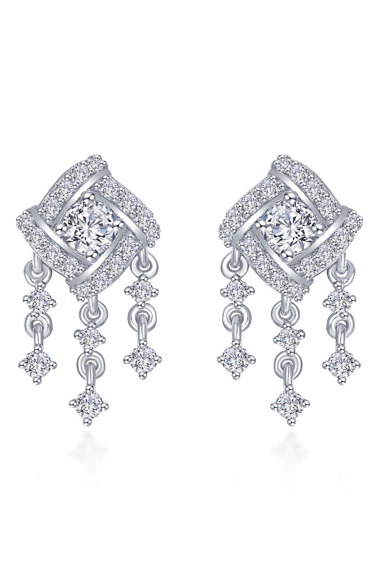 Lafonn Simulated Diamond Drop Earrings, Main, color, White