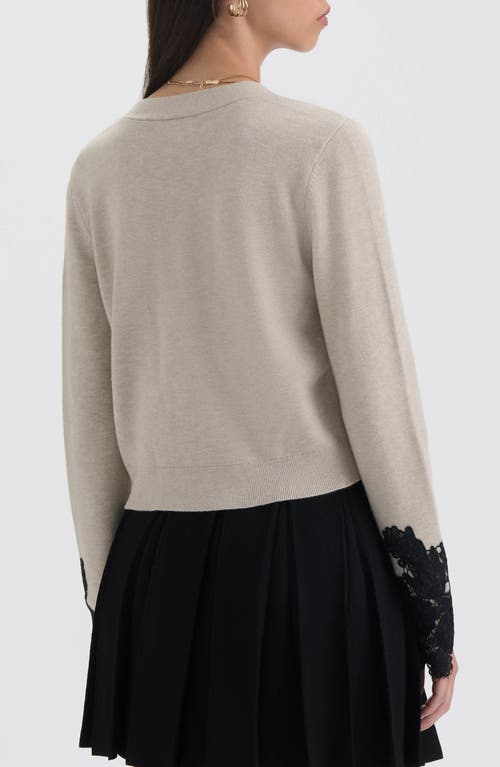 Nvlt Women's Button Front Cardigan With Lace In Gray