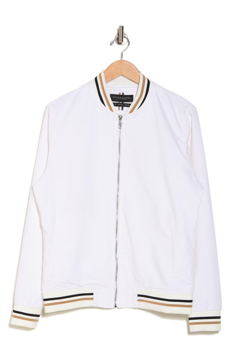 Men Oxford Blue Bomber Jacket