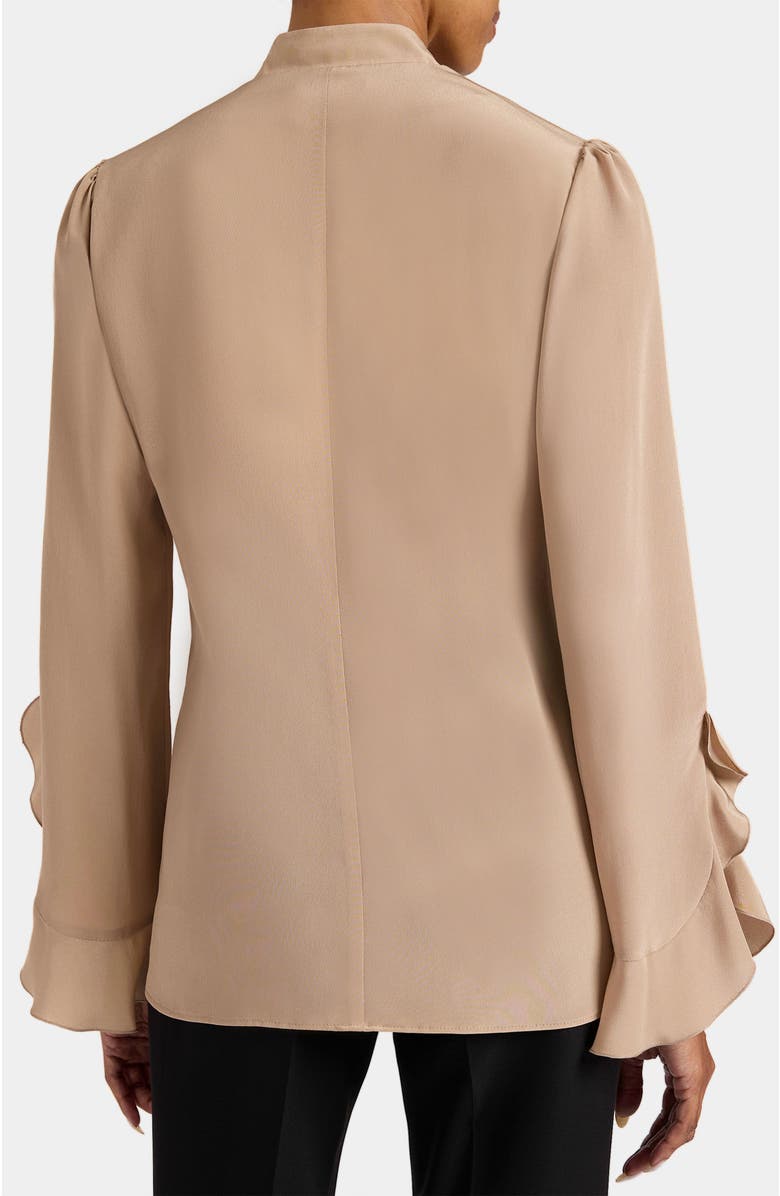 Santorelli Sienna Long Sleeve Silk Blouse with Neck Tie, Alternate, color, 