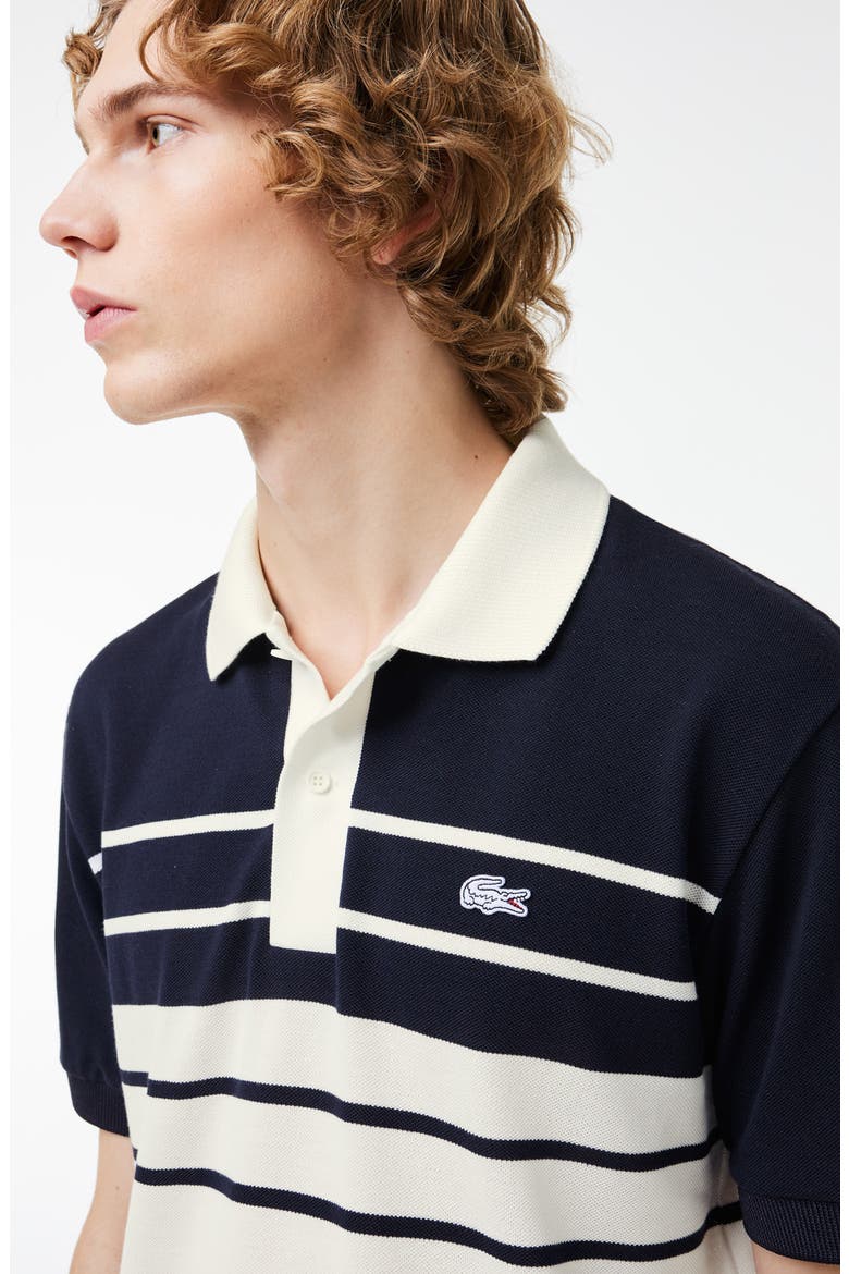 Stripe Original L.12.12 Petit Piqué Polo Sweater, Alternate, color, FARINE/ ABIMES