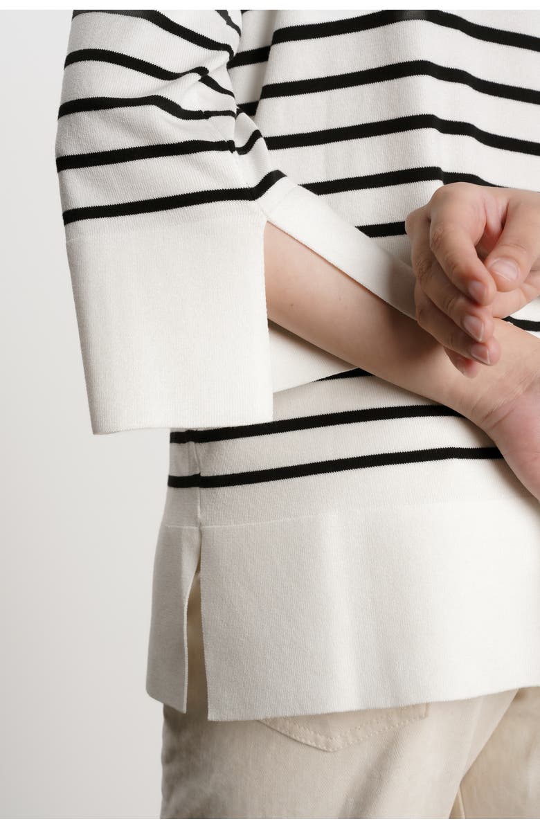 Nom Maternity Suki Maternity Sweater, Alternate, color, White & Black Striped