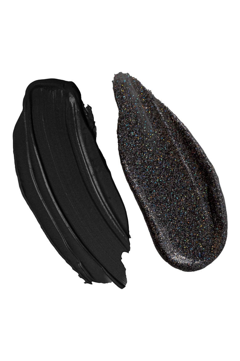 Double Dip Suede Shade and Glitter & Glow Liquid Eyeshadows, Alternate, color, BLACK OUT