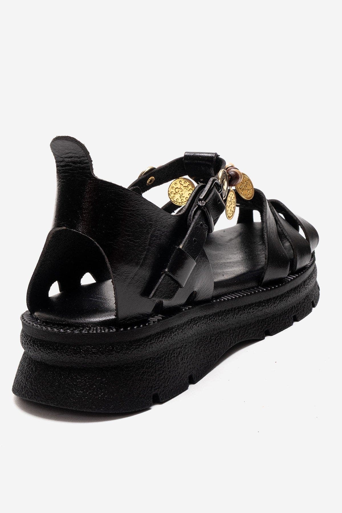 Forever & Always Shoes Solis Leather Beaded Sandal, Alternate, color, Black
