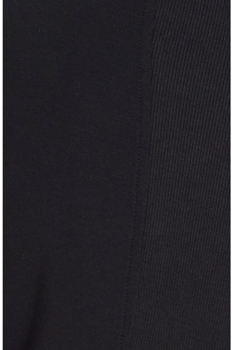 Funnel Neck Shaped Stretch Cotton Jacket, Alternate, color, BLACK