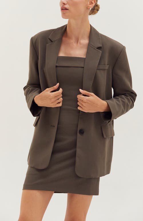Crescent Oversized Single-breasted Blazer In Gray