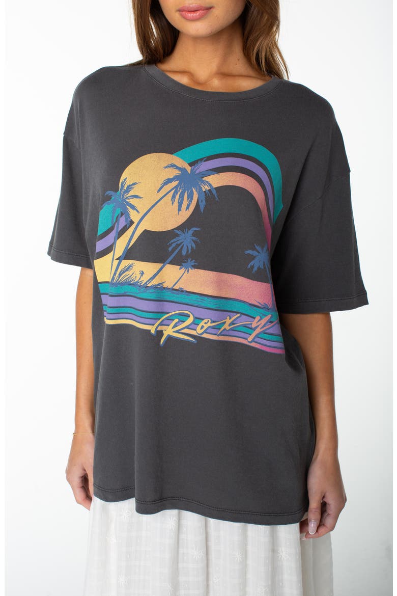 Heatwave Oversize Cotton Graphic T-Shirt, Main, color, PHANTOM