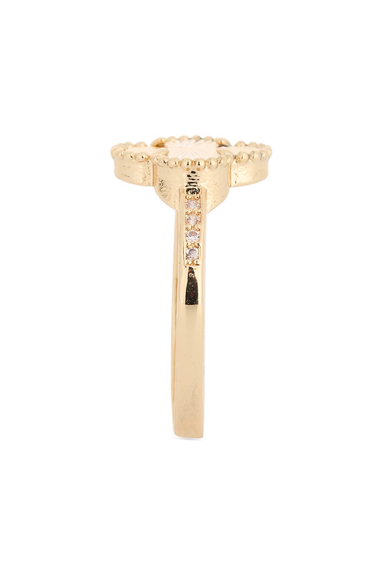 Beaded Clover Ring, Alternate, color, GOLD