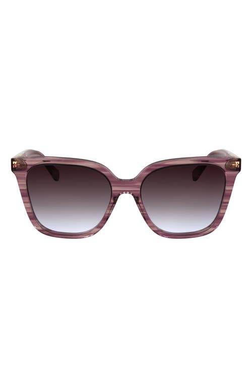 Longchamp Le Pliage 55mm Gradient Butterfly Sunglasses In Striped Purple