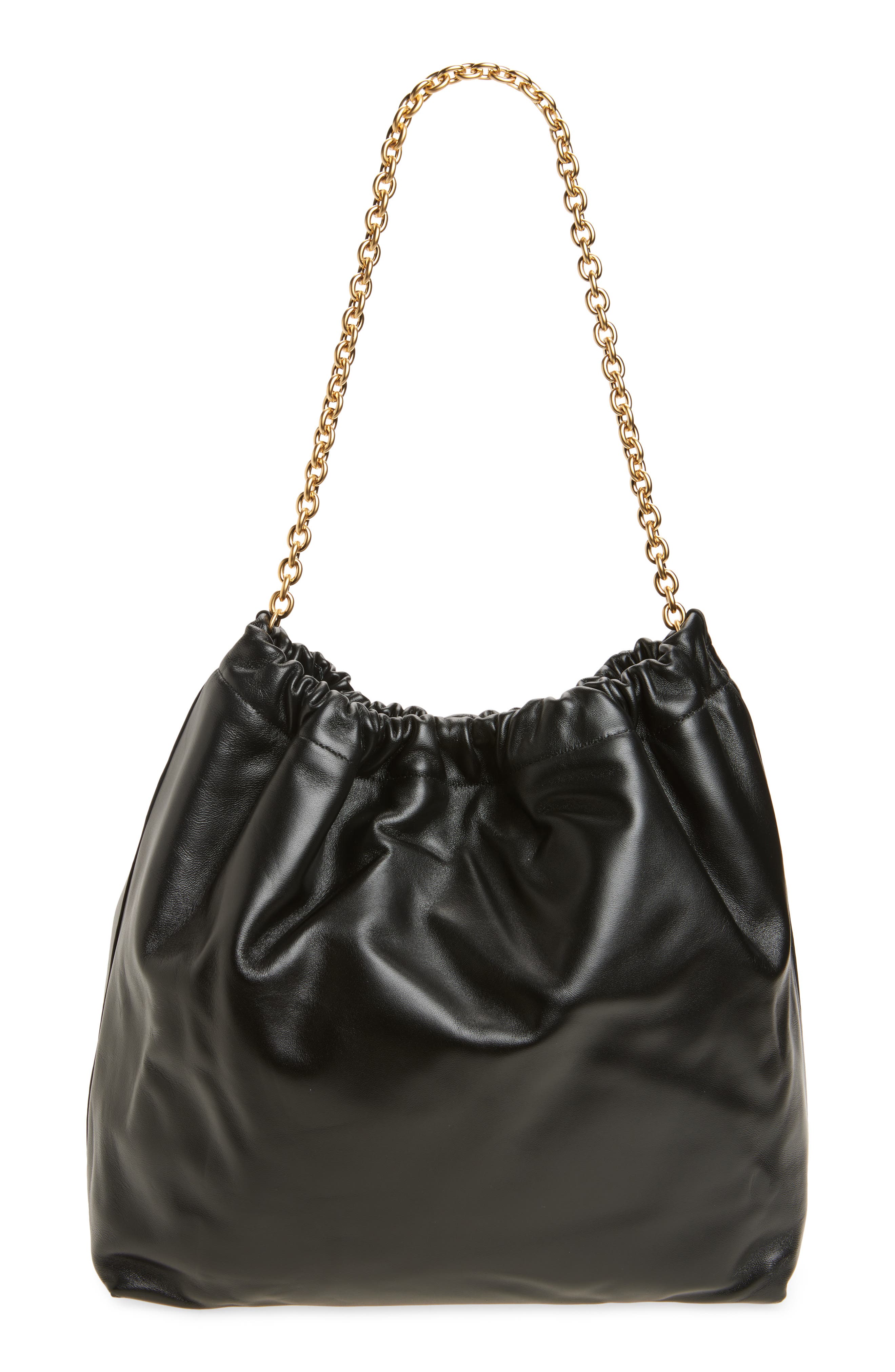 Reformation Dahlia Leather Tote, Alternate, color, Black Leather
