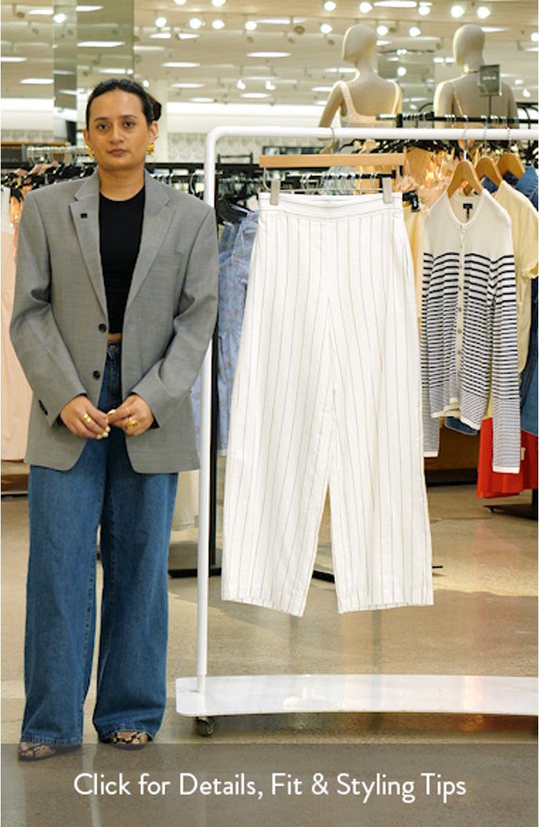 Stripe Pull-On Wide Leg Pants, sales video thumbnail