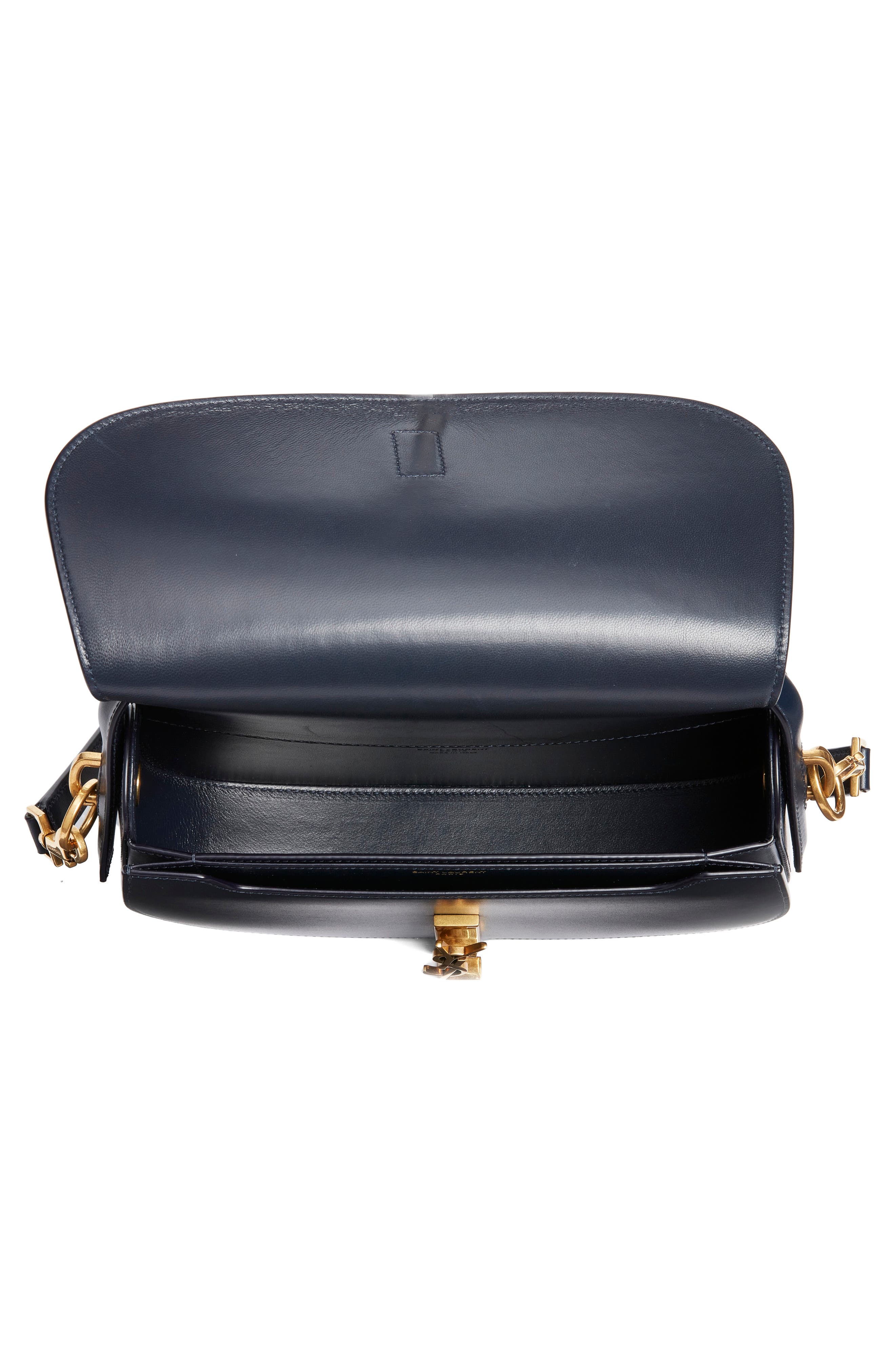 Saint Laurent Voltaire Leather Crossbody Bag, Alternate, color, Deep Blue
