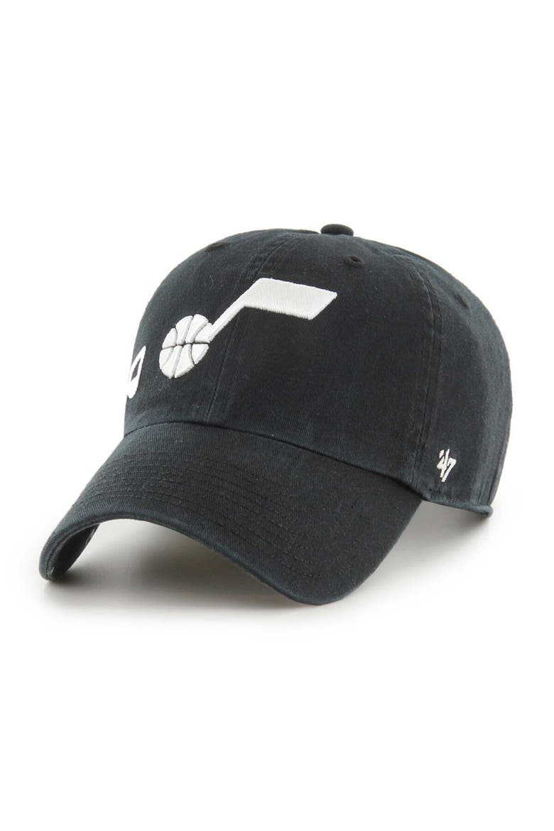 Women's '47  Black Utah Jazz Confetti Undervisor Clean Up Adjustable Hat, Alternate, color, Black