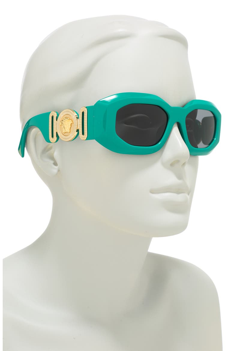 53mm Rectangular Sunglasses, Alternate, color, TURQUOISE