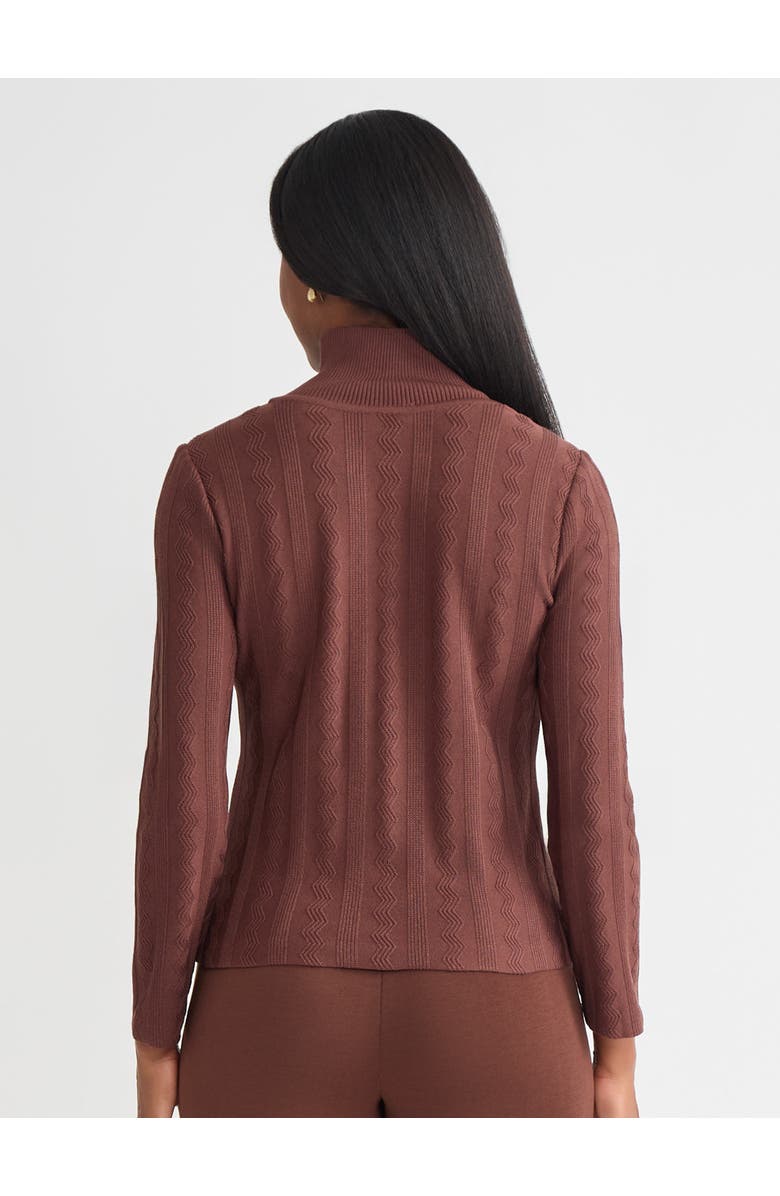 Misook Mock Neck Tonal Soft Knit Top, Alternate, color, Truffle