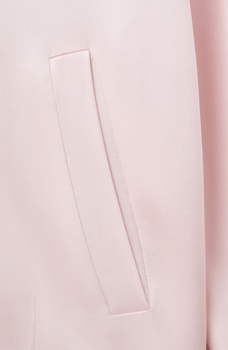 MANGO Selection Satin Bomber Jacket, Alternate, color, Pastel Pink