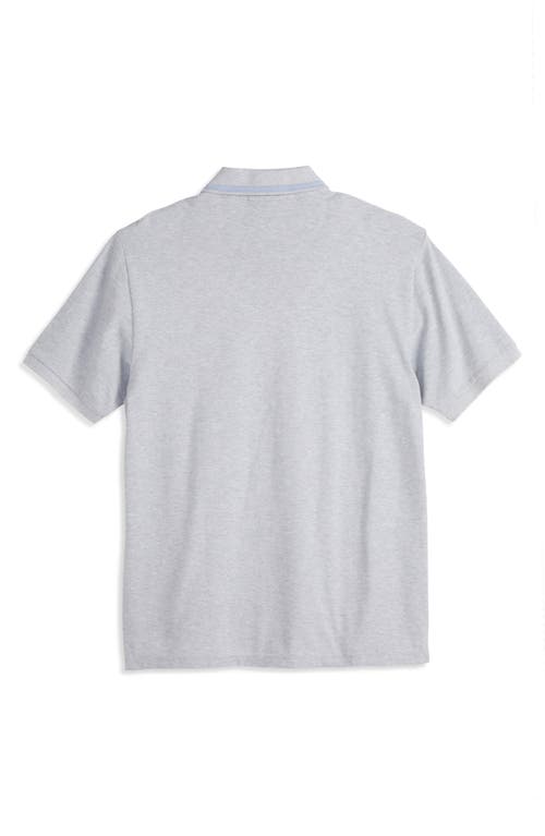 Scotch & Soda Embroidered Logo Piqué Polo In Gray