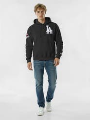Champion Men's Champion  Black Los Angeles Dodgers Reverse Weave Chenille Hoodie
