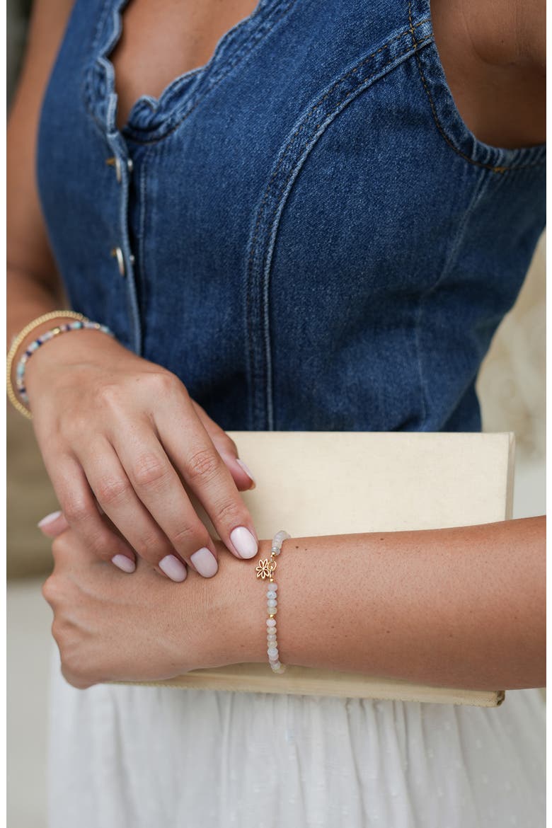 Amelia Wildflower Morganite Bead Slide Bracelet, Alternate, color, GOLD