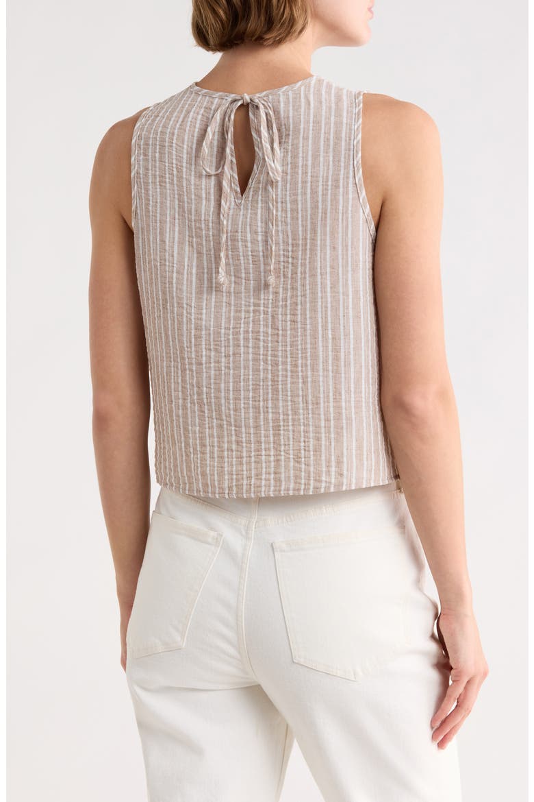 Stripe Sleeveless Cotton Top, Alternate, color, NATURAL