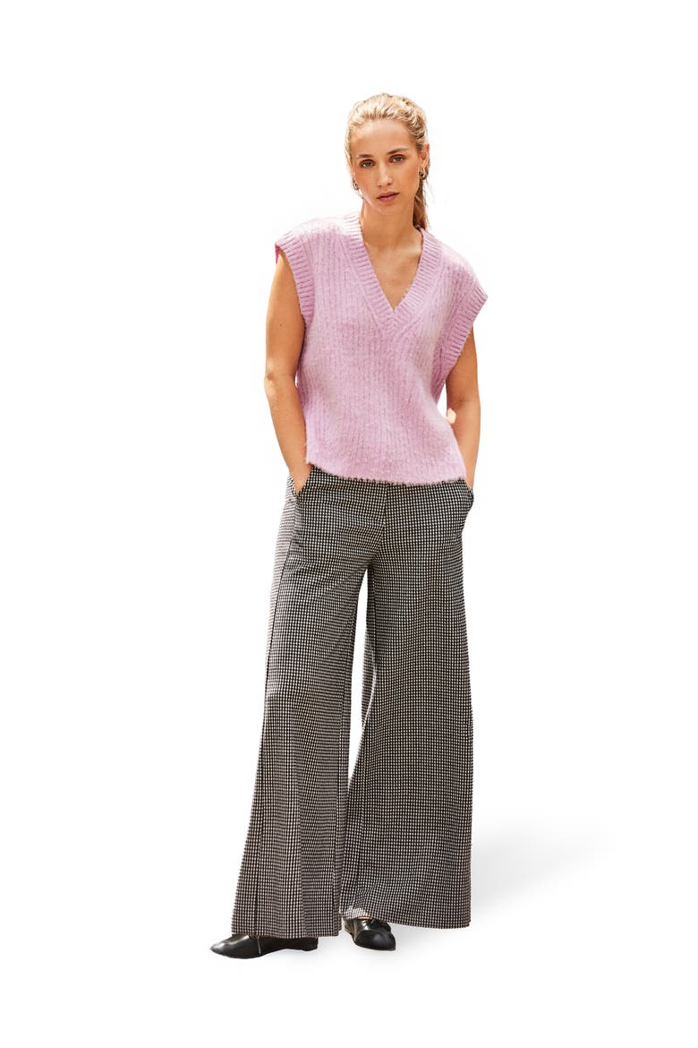 Knit V-Neck Vest Jumper, Main, color, Lilac