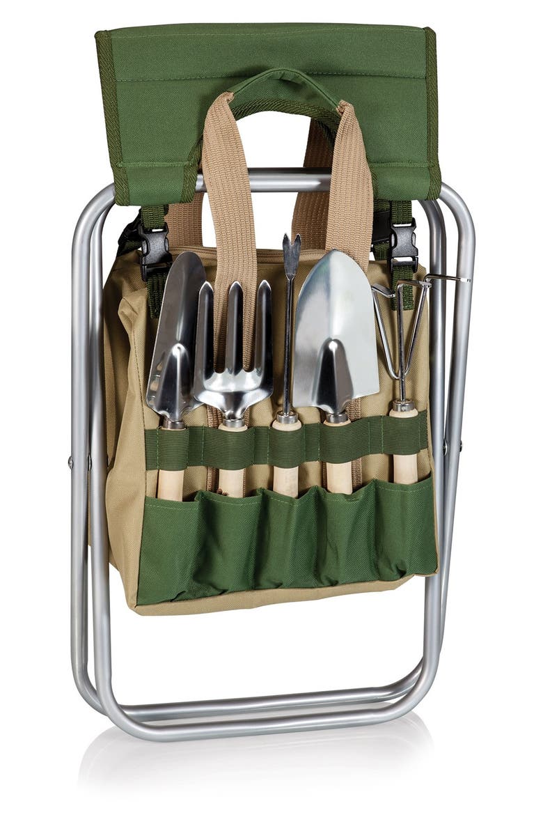 ONIVA Gardener Folding Seat with Tools, Alternate, color, GREEN