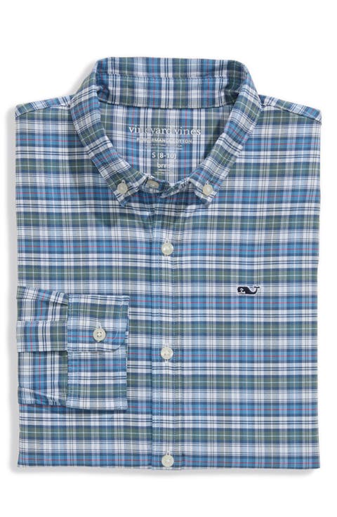 Kids' Faraway Performance Cotton Blend Button-Down Shirt (Toddler, Little Kid & Big Kid)