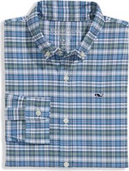 vineyard vines Kids' Faraway Performance Cotton Blend Button-Down Shirt