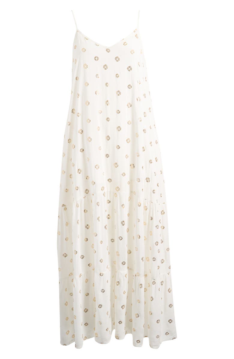 Elan Metallic Dot Cover-Up Dress, Alternate, color, White Polka